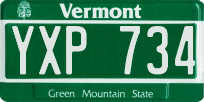 VT license plate YXP734
