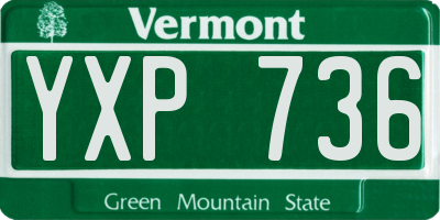 VT license plate YXP736