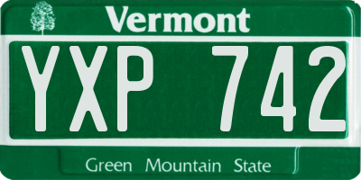 VT license plate YXP742