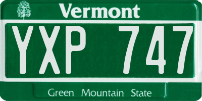 VT license plate YXP747