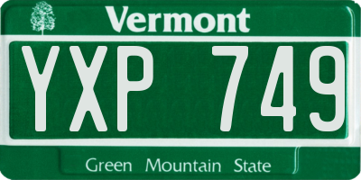 VT license plate YXP749