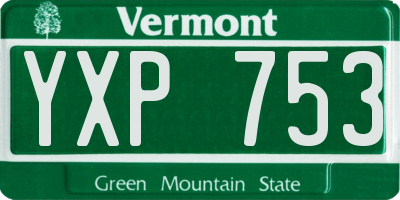 VT license plate YXP753
