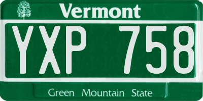 VT license plate YXP758