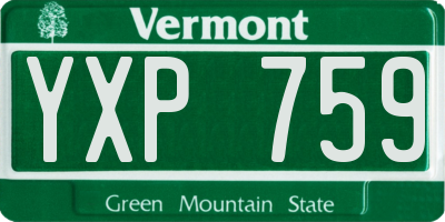 VT license plate YXP759