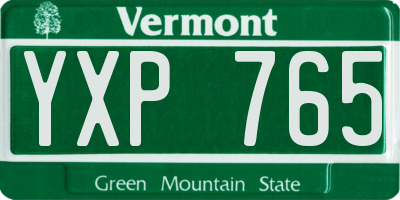 VT license plate YXP765