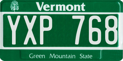 VT license plate YXP768