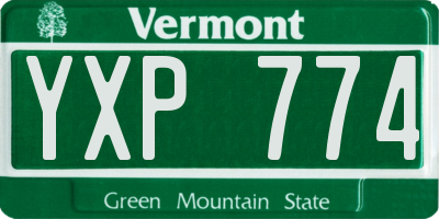 VT license plate YXP774