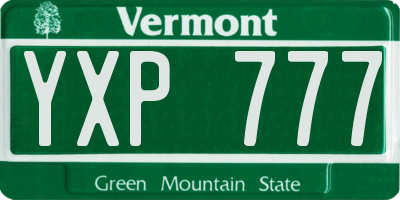 VT license plate YXP777