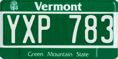 VT license plate YXP783