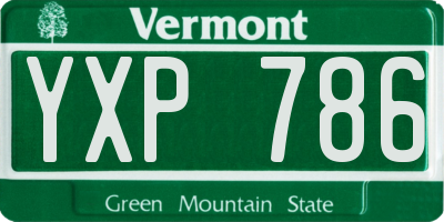 VT license plate YXP786