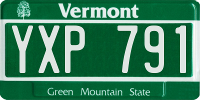 VT license plate YXP791