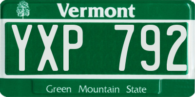 VT license plate YXP792
