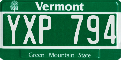 VT license plate YXP794