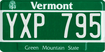 VT license plate YXP795