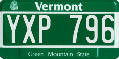 VT license plate YXP796