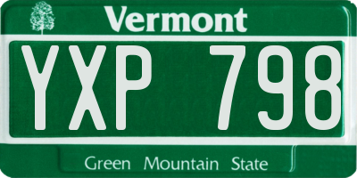 VT license plate YXP798
