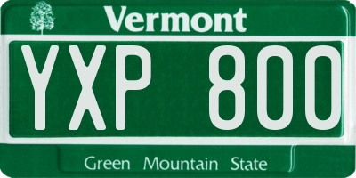 VT license plate YXP800