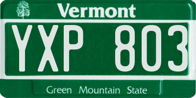 VT license plate YXP803