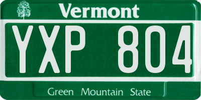 VT license plate YXP804