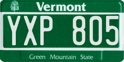 VT license plate YXP805