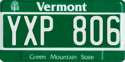 VT license plate YXP806
