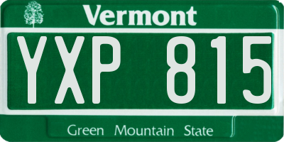 VT license plate YXP815
