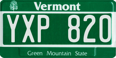 VT license plate YXP820