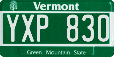VT license plate YXP830