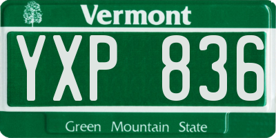VT license plate YXP836