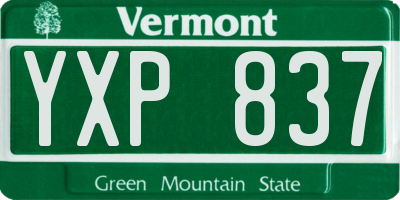 VT license plate YXP837