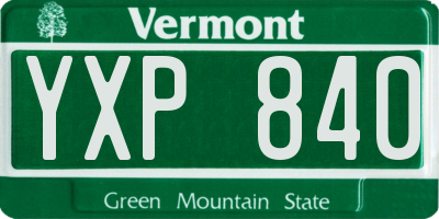 VT license plate YXP840