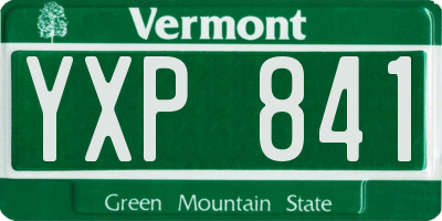 VT license plate YXP841