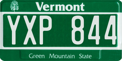 VT license plate YXP844