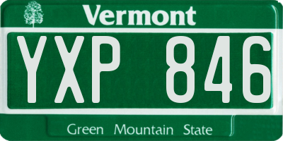 VT license plate YXP846