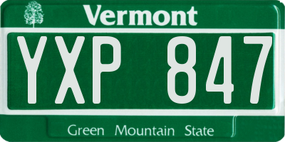 VT license plate YXP847