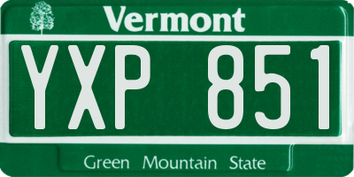 VT license plate YXP851