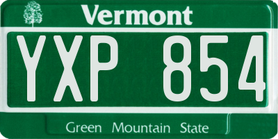 VT license plate YXP854