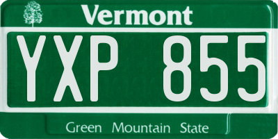 VT license plate YXP855
