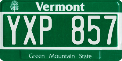 VT license plate YXP857