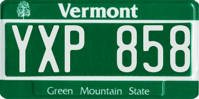 VT license plate YXP858