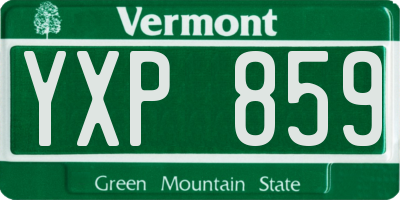 VT license plate YXP859