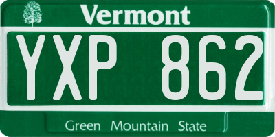 VT license plate YXP862