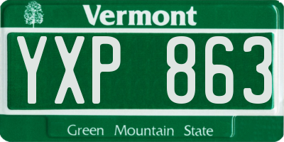 VT license plate YXP863