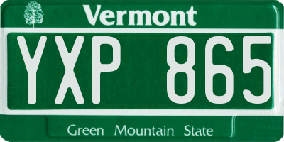 VT license plate YXP865