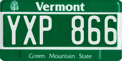 VT license plate YXP866