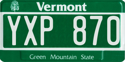 VT license plate YXP870