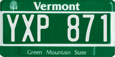 VT license plate YXP871