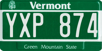 VT license plate YXP874