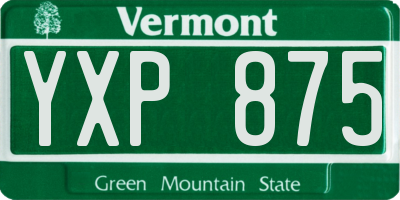 VT license plate YXP875