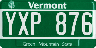 VT license plate YXP876